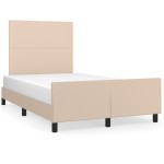 vidaXL Cadru de pat cu tăblie, cappuccino, 120x200 cm, piele ecologică vidaXL Cadru de pat cu tăblie, cappuccino, 120x200 cm, piele ecologică
