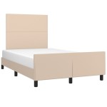vidaXL Cadru de pat cu tăblie, cappuccino, 120x200 cm, piele ecologică vidaXL Cadru de pat cu tăblie, cappuccino, 120x200 cm, piele ecologică