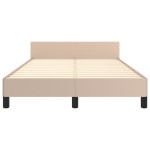 vidaXL Cadru de pat cu tăblie, cappuccino, 120x200 cm, piele ecologică vidaXL Cadru de pat cu tăblie, cappuccino, 120x200 cm, piele ecologică