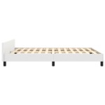 vidaXL Cadru de pat cu tăblie, alb, 140x190 cm, piele ecologică vidaXL Cadru de pat cu tăblie, alb, 140x190 cm, piele ecologică