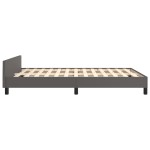 vidaXL Cadru de pat cu tăblie, gri, 140x190 cm, piele ecologică vidaXL Cadru de pat cu tăblie, gri, 140x190 cm, piele ecologică