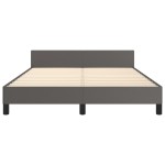 vidaXL Cadru de pat cu tăblie, gri, 140x200 cm, piele ecologică vidaXL Cadru de pat cu tăblie, gri, 140x200 cm, piele ecologică