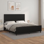 vidaXL Cadru de pat cu tăblie, negru, 160x200 cm, piele ecologică vidaXL Cadru de pat cu tăblie, negru, 160x200 cm, piele ecologică