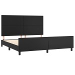vidaXL Cadru de pat cu tăblie, negru, 160x200 cm, piele ecologică vidaXL Cadru de pat cu tăblie, negru, 160x200 cm, piele ecologică