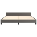 vidaXL Cadru de pat cu tăblie, gri, 160x200 cm, piele ecologică vidaXL Cadru de pat cu tăblie, gri, 160x200 cm, piele ecologică