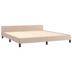 vidaXL Cadru de pat cu tăblie, cappuccino, 160x200 cm, piele ecologică vidaXL Cadru de pat cu tăblie, cappuccino, 160x200 cm, piele ecologică