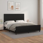 vidaXL Cadru de pat cu tăblie, negru, 180x200 cm, piele ecologică vidaXL Cadru de pat cu tăblie, negru, 180x200 cm, piele ecologică