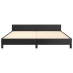 vidaXL Cadru de pat cu tăblie, negru, 180x200 cm, piele ecologică vidaXL Cadru de pat cu tăblie, negru, 180x200 cm, piele ecologică