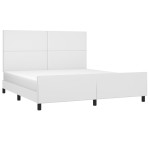 vidaXL Cadru de pat cu tăblie, alb, 180x200 cm, piele ecologică