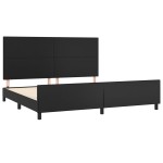 vidaXL Cadru de pat cu tăblie, negru, 200x200 cm, piele ecologică vidaXL Cadru de pat cu tăblie, negru, 200x200 cm, piele ecologică
