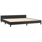 vidaXL Cadru de pat cu tăblie, negru, 200x200 cm, piele ecologică vidaXL Cadru de pat cu tăblie, negru, 200x200 cm, piele ecologică