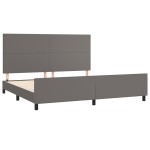 vidaXL Cadru de pat cu tăblie, gri, 200x200 cm, piele ecologică