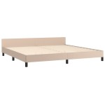 vidaXL Cadru de pat cu tăblie, cappuccino, 200x200 cm, piele ecologică vidaXL Cadru de pat cu tăblie, cappuccino, 200x200 cm, piele ecologică