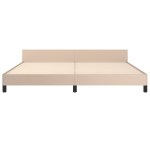 vidaXL Cadru de pat cu tăblie, cappuccino, 200x200 cm, piele ecologică vidaXL Cadru de pat cu tăblie, cappuccino, 200x200 cm, piele ecologică