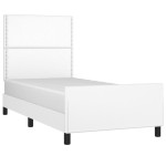 vidaXL Cadru de pat cu tăblie, alb, 80x200 cm, piele ecologică vidaXL Cadru de pat cu tăblie, alb, 80x200 cm, piele ecologică