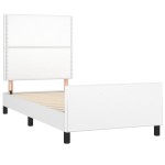 vidaXL Cadru de pat cu tăblie, alb, 80x200 cm, piele ecologică vidaXL Cadru de pat cu tăblie, alb, 80x200 cm, piele ecologică