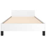 vidaXL Cadru de pat cu tăblie, alb, 100x200 cm, piele ecologică vidaXL Cadru de pat cu tăblie, alb, 100x200 cm, piele ecologică