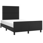 vidaXL Cadru de pat cu tăblie, negru, 120x200 cm, piele ecologică vidaXL Cadru de pat cu tăblie, negru, 120x200 cm, piele ecologică