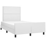 vidaXL Cadru de pat cu tăblie, alb, 120x200 cm, piele ecologică vidaXL Cadru de pat cu tăblie, alb, 120x200 cm, piele ecologică