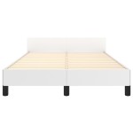 vidaXL Cadru de pat cu tăblie, alb, 120x200 cm, piele ecologică vidaXL Cadru de pat cu tăblie, alb, 120x200 cm, piele ecologică