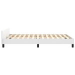 vidaXL Cadru de pat cu tăblie, alb, 120x200 cm, piele ecologică vidaXL Cadru de pat cu tăblie, alb, 120x200 cm, piele ecologică
