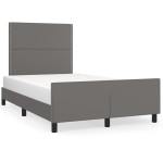 vidaXL Cadru de pat cu tăblie, gri, 120x200 cm, piele ecologică vidaXL Cadru de pat cu tăblie, gri, 120x200 cm, piele ecologică