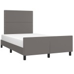 vidaXL Cadru de pat cu tăblie, gri, 120x200 cm, piele ecologică vidaXL Cadru de pat cu tăblie, gri, 120x200 cm, piele ecologică
