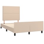 vidaXL Cadru de pat cu tăblie, cappuccino, 120x200 cm, piele ecologică vidaXL Cadru de pat cu tăblie, cappuccino, 120x200 cm, piele ecologică
