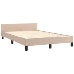 vidaXL Cadru de pat cu tăblie, cappuccino, 120x200 cm, piele ecologică vidaXL Cadru de pat cu tăblie, cappuccino, 120x200 cm, piele ecologică