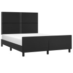 vidaXL Cadru de pat cu tăblie, negru, 140x200 cm, piele ecologică vidaXL Cadru de pat cu tăblie, negru, 140x200 cm, piele ecologică