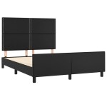 vidaXL Cadru de pat cu tăblie, negru, 140x200 cm, piele ecologică vidaXL Cadru de pat cu tăblie, negru, 140x200 cm, piele ecologică