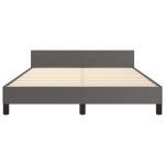 vidaXL Cadru de pat cu tăblie, gri, 140x200 cm, piele ecologică vidaXL Cadru de pat cu tăblie, gri, 140x200 cm, piele ecologică