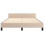 vidaXL Cadru de pat cu tăblie, cappuccino, 140x200 cm, piele ecologică vidaXL Cadru de pat cu tăblie, cappuccino, 140x200 cm, piele ecologică