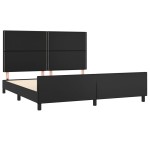 vidaXL Cadru de pat cu tăblie, negru, 180x200 cm, piele ecologică vidaXL Cadru de pat cu tăblie, negru, 180x200 cm, piele ecologică