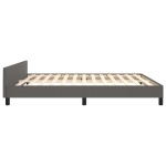 vidaXL Cadru de pat cu tăblie, gri, 180x200 cm, piele ecologică vidaXL Cadru de pat cu tăblie, gri, 180x200 cm, piele ecologică