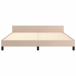 vidaXL Cadru de pat cu tăblie, cappuccino, 180x200 cm, piele ecologică vidaXL Cadru de pat cu tăblie, cappuccino, 180x200 cm, piele ecologică