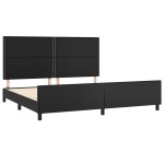vidaXL Cadru de pat cu tăblie, negru, 200x200 cm, piele ecologică vidaXL Cadru de pat cu tăblie, negru, 200x200 cm, piele ecologică