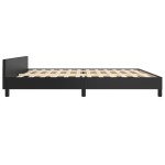 vidaXL Cadru de pat cu tăblie, negru, 200x200 cm, piele ecologică vidaXL Cadru de pat cu tăblie, negru, 200x200 cm, piele ecologică