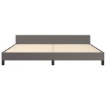 vidaXL Cadru de pat cu tăblie, gri, 200x200 cm, piele ecologică vidaXL Cadru de pat cu tăblie, gri, 200x200 cm, piele ecologică