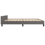 vidaXL Cadru de pat cu tăblie, gri, 200x200 cm, piele ecologică vidaXL Cadru de pat cu tăblie, gri, 200x200 cm, piele ecologică
