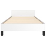 vidaXL Cadru de pat cu tăblie, alb, 90x190 cm, piele ecologică