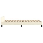 vidaXL Cadru de pat cu tăblie, crem, 90x200 cm, piele ecologică vidaXL Cadru de pat cu tăblie, crem, 90x200 cm, piele ecologică