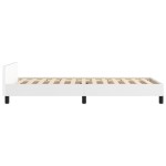 vidaXL Cadru de pat cu tăblie, alb, 100x200 cm, piele ecologică vidaXL Cadru de pat cu tăblie, alb, 100x200 cm, piele ecologică