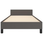 vidaXL Cadru de pat cu tăblie, gri, 100x200 cm, piele ecologică vidaXL Cadru de pat cu tăblie, gri, 100x200 cm, piele ecologică