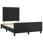 vidaXL Cadru de pat cu tăblie, negru, 120x200 cm, piele ecologică vidaXL Cadru de pat cu tăblie, negru, 120x200 cm, piele ecologică