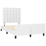 vidaXL Cadru de pat cu tăblie, alb, 120x200 cm, piele ecologică