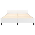 vidaXL Cadru de pat cu tăblie, alb, 120x200 cm, piele ecologică