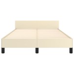 vidaXL Cadru de pat cu tăblie, crem, 120x200 cm, piele ecologică