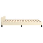 vidaXL Cadru de pat cu tăblie, crem, 120x200 cm, piele ecologică