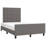 vidaXL Cadru de pat cu tăblie, gri, 120x200 cm, piele ecologică vidaXL Cadru de pat cu tăblie, gri, 120x200 cm, piele ecologică